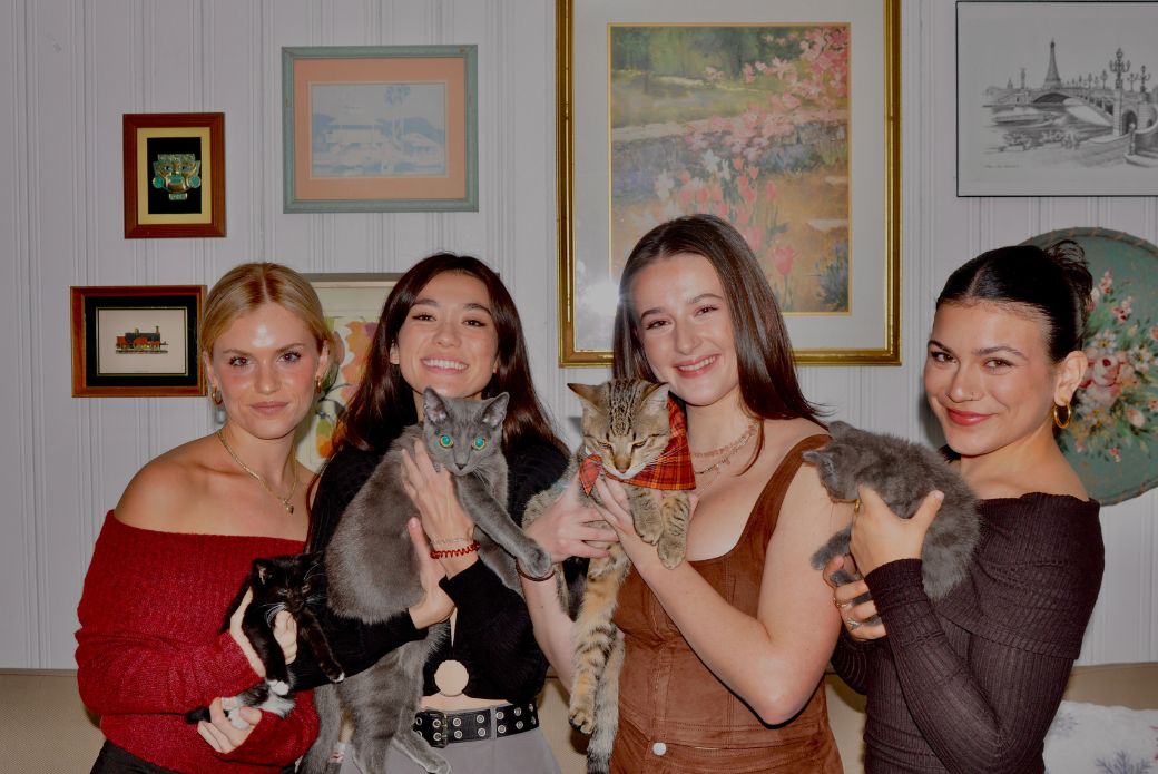 college students holding their foster kittens