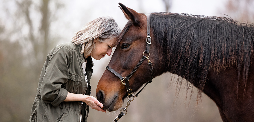 a woman and a horse