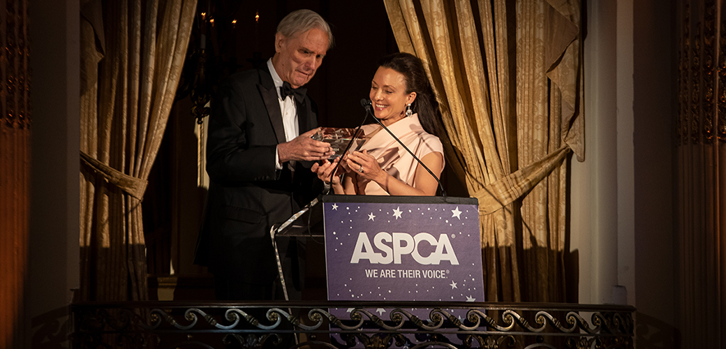 David Patrick Columbia receiving an award