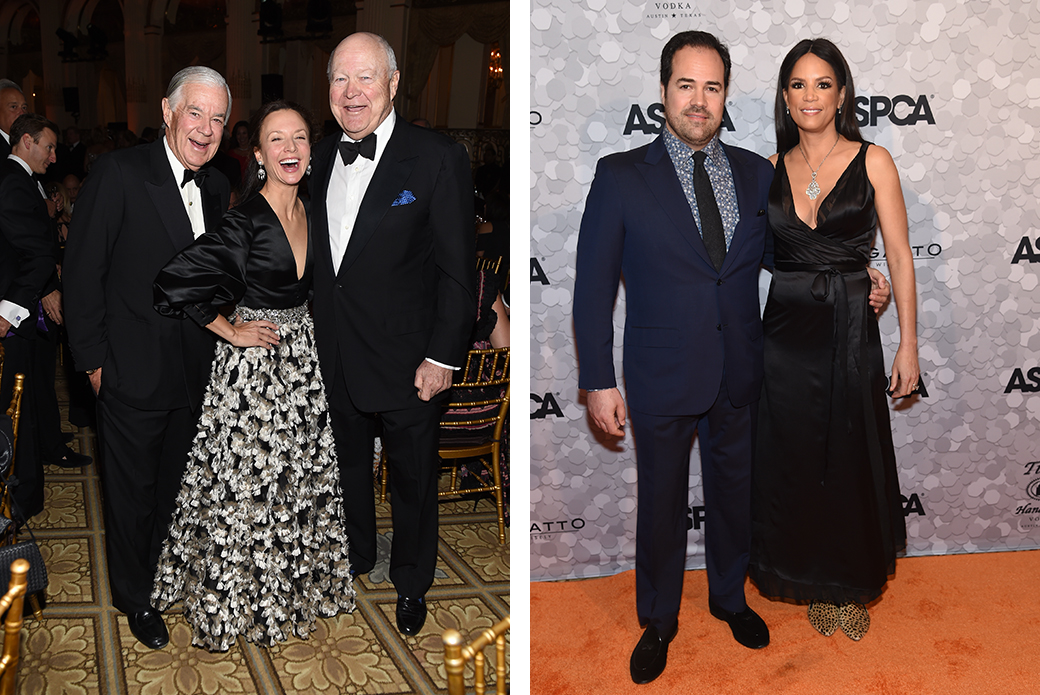 Left: Dixon and Arriana Boardman with Auctioneer Jamie Nevin. Right: Chris Del Gatto and Veronica Webb. 