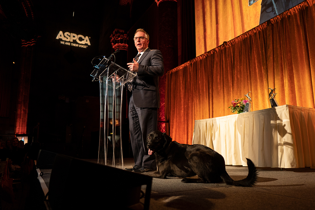 Ian Polhemus accepting an award