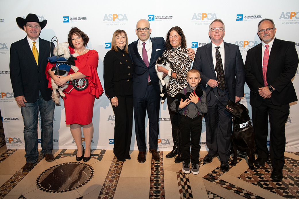 ASPCA President and CEO, Matt Bershadker, poses with the 2018 HAL award winners. 