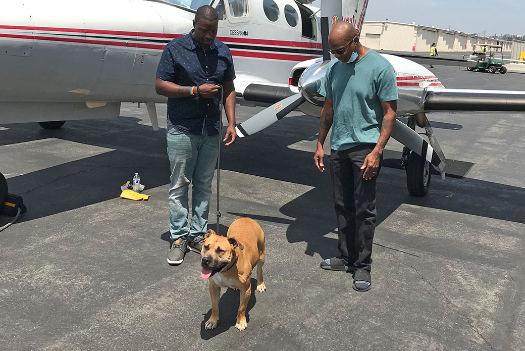 Maxwell and Lloyd meeting Kodak after his flight