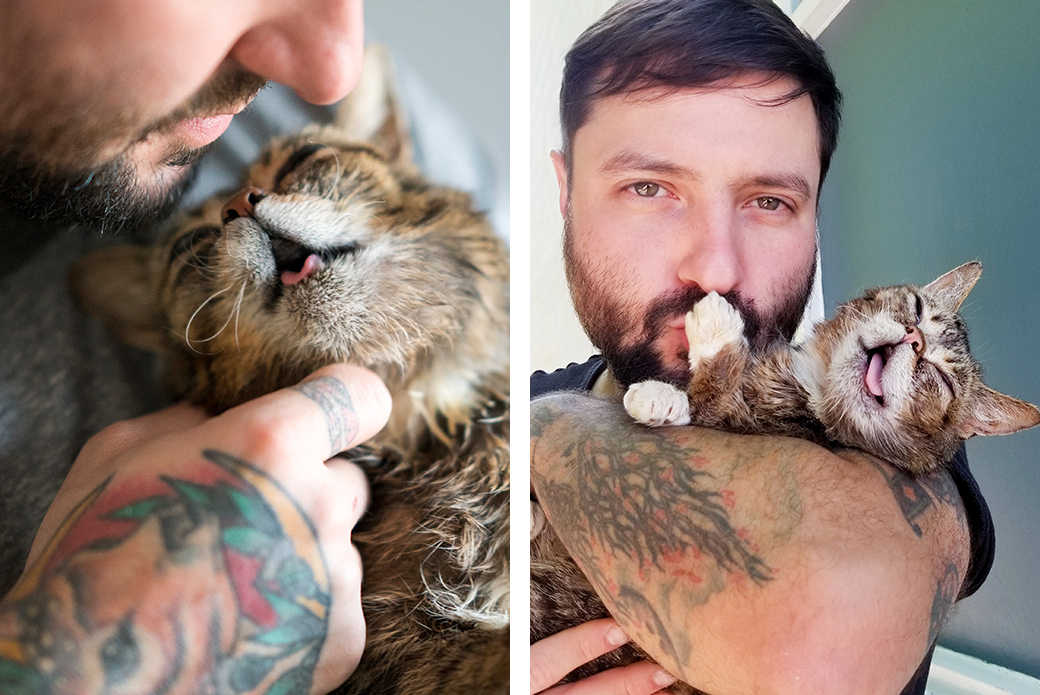 Lil bub and Mike