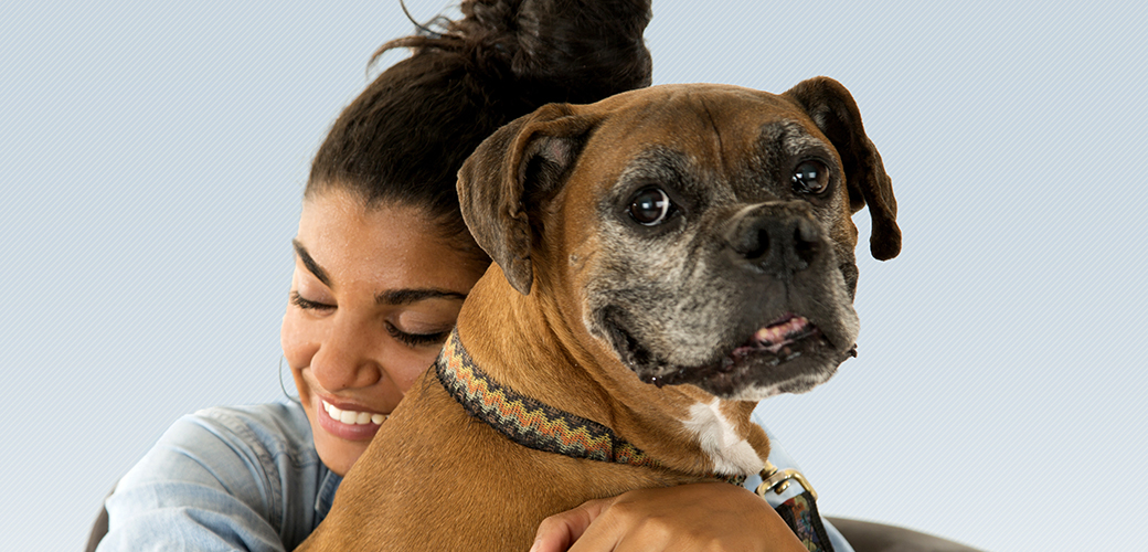 a woman and dog