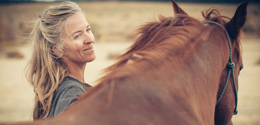 a woman and a horse