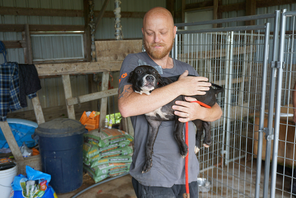 a responder with a puppy