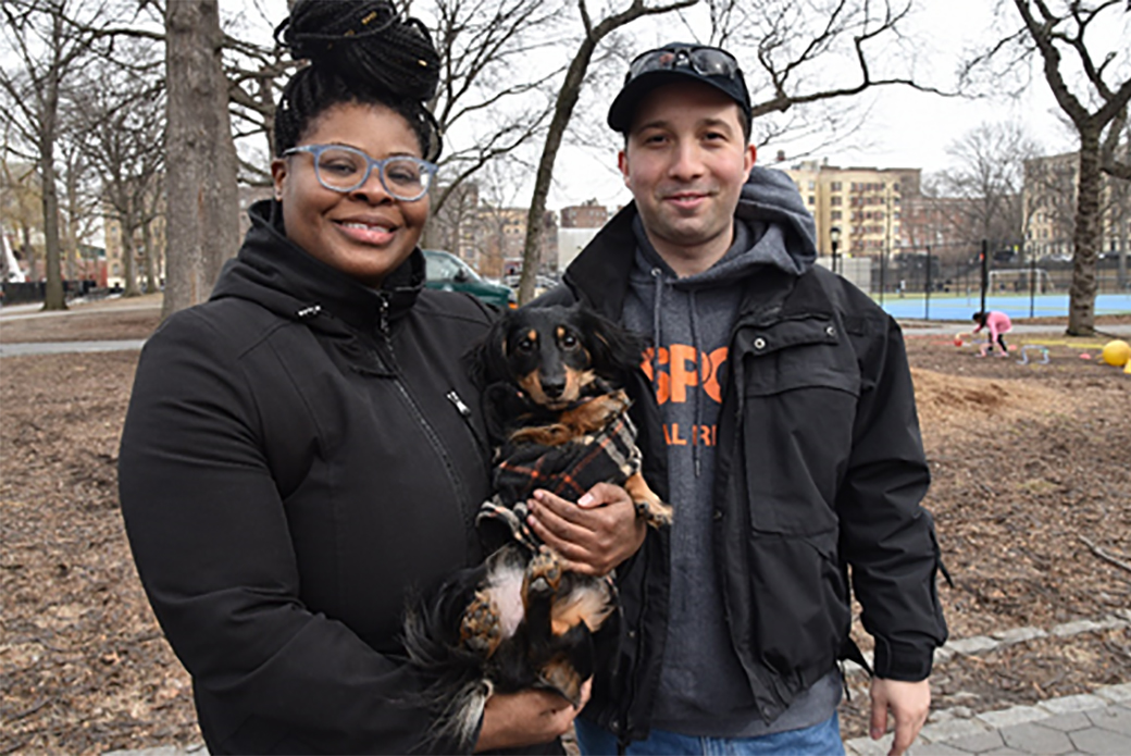 Victoria and her Dachshund with Mohamed Khaled