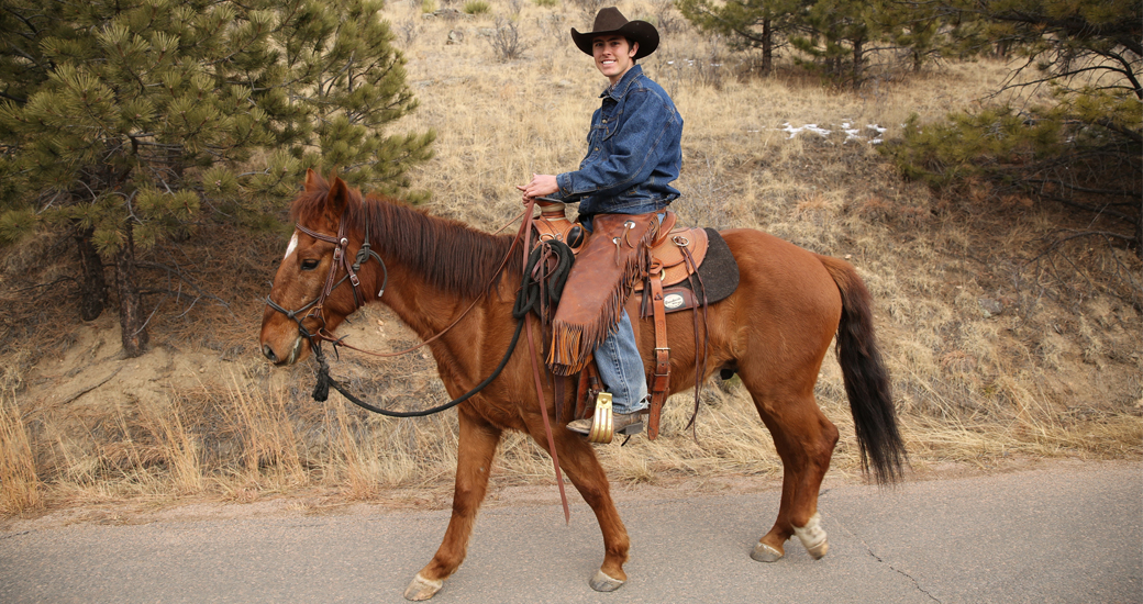 Man riding horse