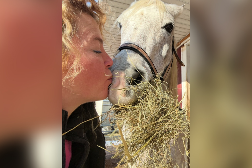 Karen kissing Brandon