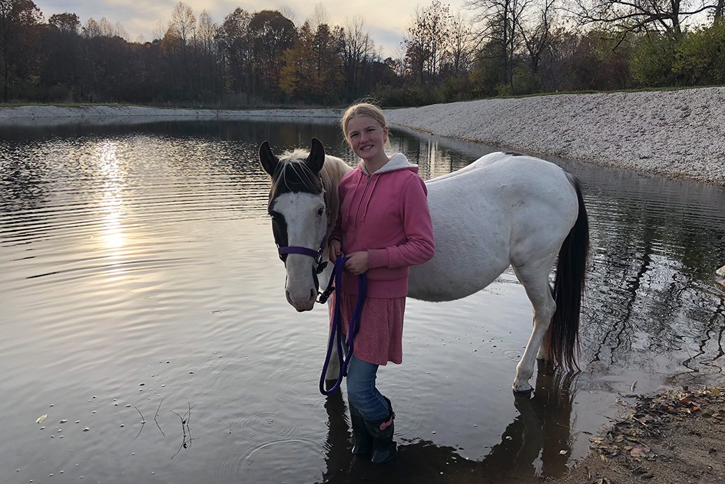 Amie with one of the horses