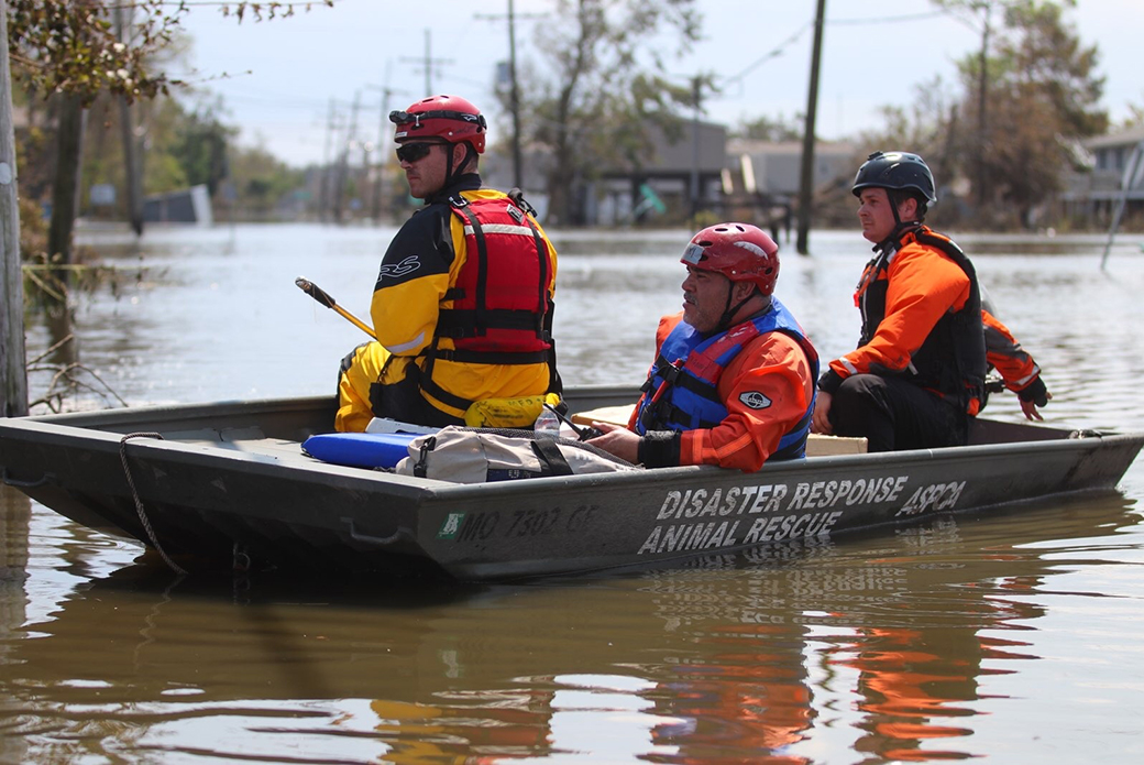 responders on a boat